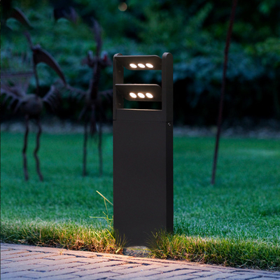 Small Solar Garden Ground Lights 9-18w Dark Gray Aluminum Lawn Lamp